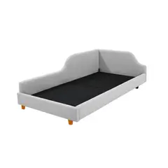 MUEBLES MACRUMO - Cama tapizada infantil Tamy - 2plz Gris claro