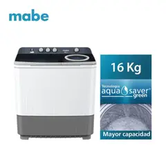 MABE - LAVADORA SEMIAUTOMÁTICA - LMD6124PBBB0 DE 16KG BLANCA
