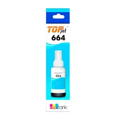 GENERICO - Tinta Cian Genérica TOP JET T664 70ml Compatible con Epson EcoTank