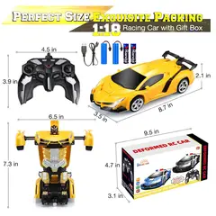 SIGNATURE PERU - Carro a control remoto - Auto RC transformador Amarillo