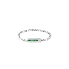 LACOSTE - Pulsera negra de acero inoxidable SPELT