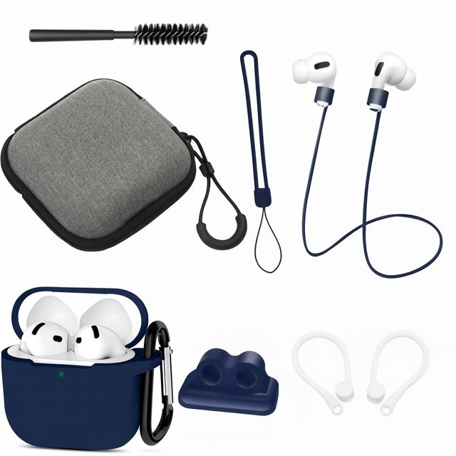 Kit 8 en 1 de Accesorios Para Airpods 4 4th generación 2024– Funda Protectora