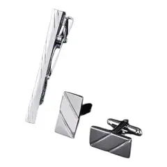 GENERICO - GEMELOS CON PISA CORBATA COLOR PLATA