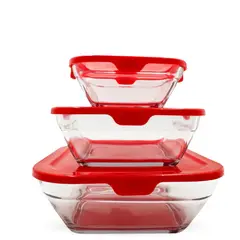 GENERICO - Set Taper Vidrio Cuadrado 3 Piezas- maxim