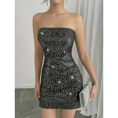 GENERICO - Vestido Lolitas Strapless con Lentejuelas