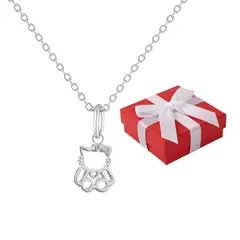 GENERICO - Collar Gatita Estilo Hello Kitty Plata 925 Regalo Navidad Novia