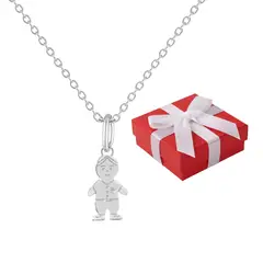 GENERICO - Collar Dije Hijo Niño Regalo Mamá Papá Plata 925