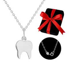 GENERICO - Collar Diente Plata Regalo Profesional Dentista Odontóloga