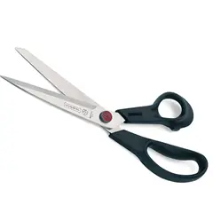 MUNDIAL - Tijera de Costura 24cm Reforzada M690 Punto Rojo Negra Ideal para Tela
