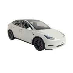 DIECAST MASTER - AUTO COLECCION TESLA MODEL Y + REMOLQUE ESCALA 124 SONIDO Y LUZ