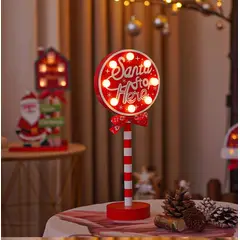 GENERICO - LETRERO NAVIDAD SANTA STOP HERE CIRCULO CLUZ