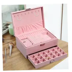 GENERICO - Joyero de 3 capas de gran capacidad de franela gamuzada organizador de anillos pendientes y collares