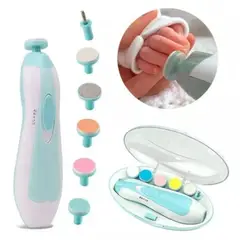 GENERICO - LIMA DE UÑAS CELESTE ELÉCTRICA PARA NIÑOS Y ADULTOS 6 EN 1