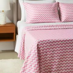 GENERICO - JUEGO DE SABANA ALGODÓN PERU PIMA ZIGZAG