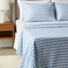 GENERICO - JUEGO DE SABANA ALGODÓN PERU PIMA ZIGZAG