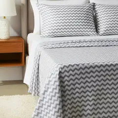 GENERICO - JUEGO DE SABANA ALGODÓN PERU PIMA ZIGZAG