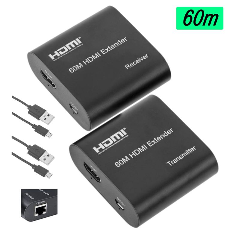 Extensor Hdmi 60 Metros Full HD 60M Utp Rj45 Extender