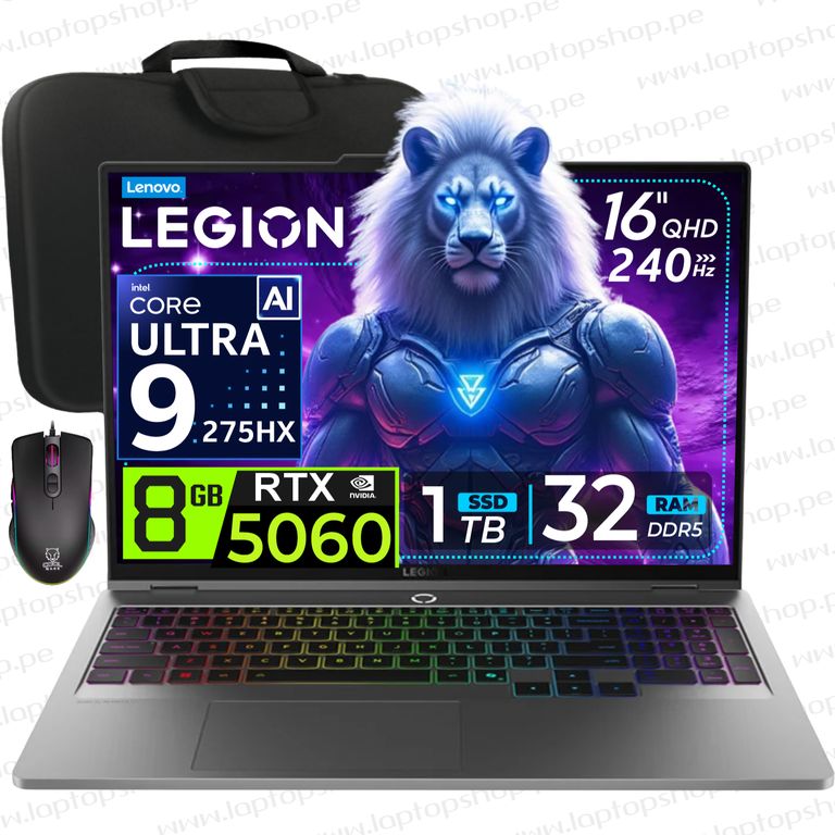 Laptop LEGION 5 2025 Intel Core ULTRA 9 275HX RAM 32GB 1TB SSD RTX 5060 8GB 16" WQXGA 240Hz
