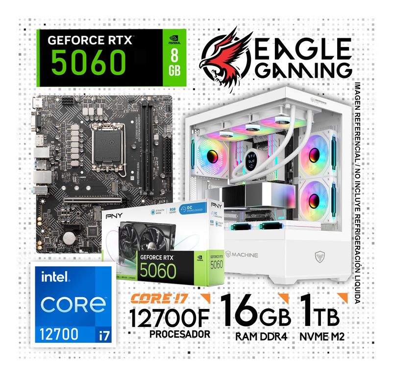 Computadora Pc Core I7 12700 RAM 16GB SSD 1TB RTX 5060 (12va Generación)