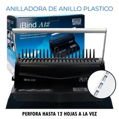 GENERICO - Anilladora de Anillo Plastico Para 12 Hojas