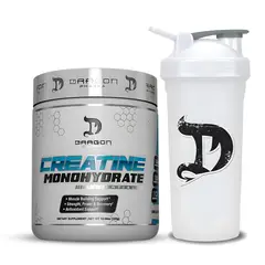 DRAG PHARMA - Creatina Dragon Pharma 300 g - Creatina Monohidratada y Micronizada + Shaker Blanco Dragon Pharma