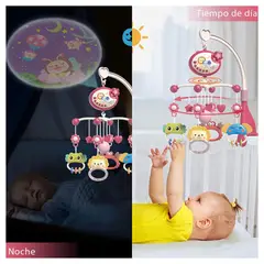 GENERICO - Móvil Musical Proyector León Elefantito para Bebé Niña