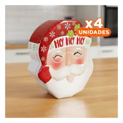 GENERICO - Pack4 Recipiente Util Rayas y Copos Nieve Y+Regalo Stickers