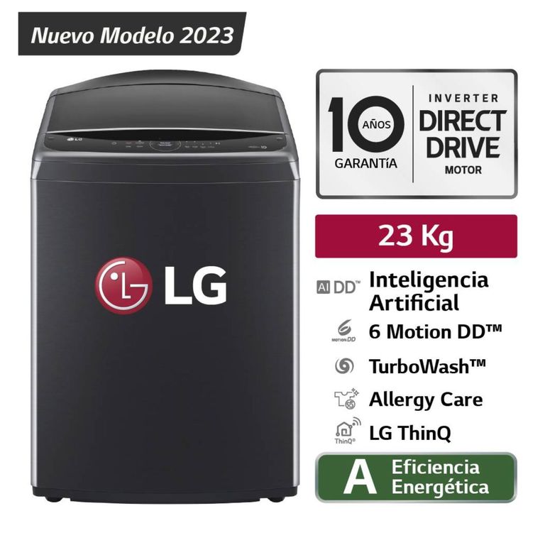 Lavadora WT23PBVS6 23Kg AI DD Carga Superior - Negro Plateado