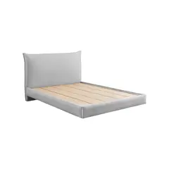 MUEBLES MACRUMO - Cama tapizada Bersa - King gris claro