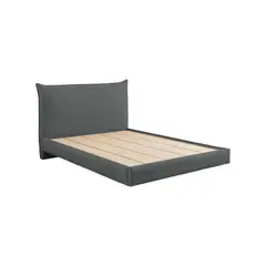 MUEBLES MACRUMO - Cama tapizada Bersa - King gris Oscuro