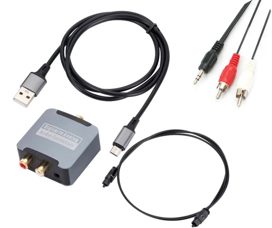 Convertidor Óptico DAC Kit Cable Óptico + Jack a Rca
