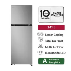 LG - Refrigeradora 241L No Frost VT24BPY Plateado