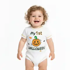 GENERICO - Body Bebe Halloween Calabaza Blanco