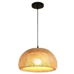 GENERICO - Lámpara colgante Bamboo 1 luz marrón