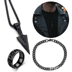 NO LOGO - Collar Punta De Flecha Cadena Hip Hop Punk Rock Hombre Mujer