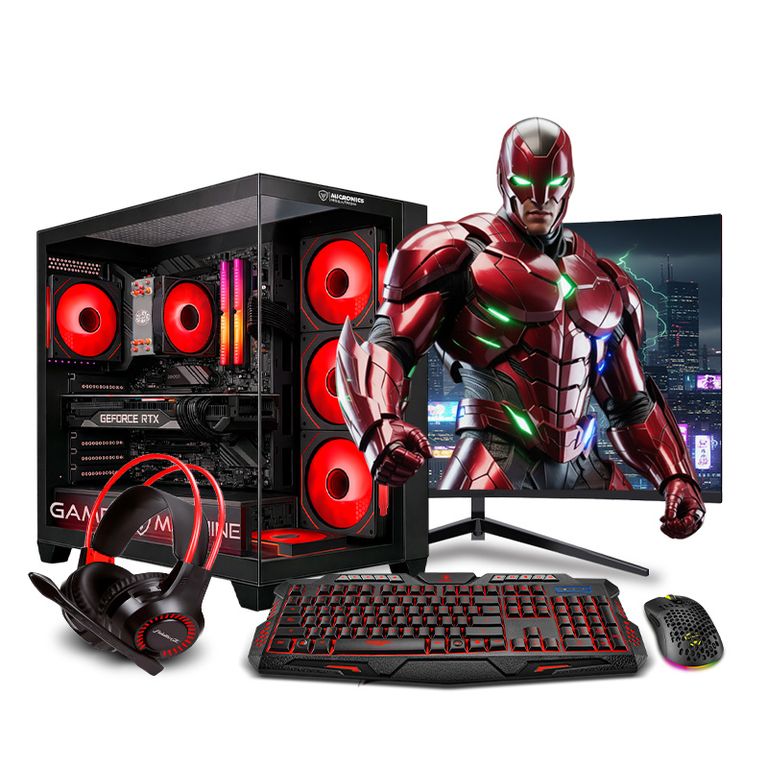 Pc Gamer Core i7 9TH 16gb 500gB 24 RTX5050 8GB Mipclista Draco RED