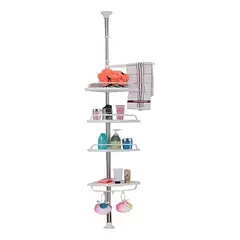 GENERICO - Organizador Esquinero Ducha Baño 4 Pisos Ajustable Multiuso