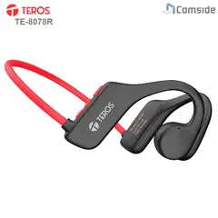 TEROS - Audifono TE-8078R de conduccion de aire Bluetooth RojoGris