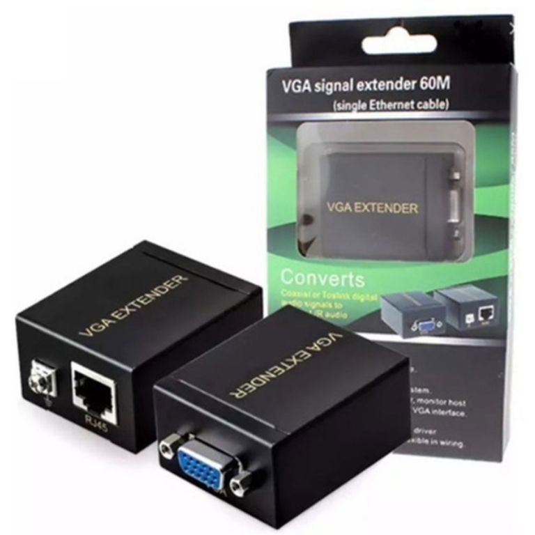 Extensor Utp VGA a VGA Rj45 Hasta 60 Metros 60m cat 5e 6
