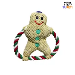 TUPET SHOP - Peluche Galleta Navideña con Cuerda para Perros Interactivo