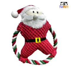 TUPET SHOP - Peluche Santa Dog con Cuerda para Perros Interactivo