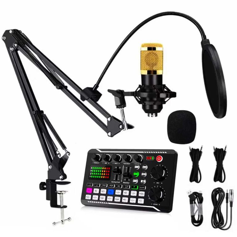 Micrófono Para Pc Celular Instrumentos Mixer F998 Bluetooth Recargable