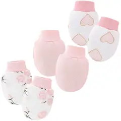 GENERICO - Pack x3 Mitones Antirrasguños para Bebé Niña S2358