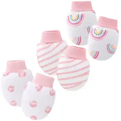 GENERICO - Pack x3 Mitones Antirrasguños para Bebé Niña S2357