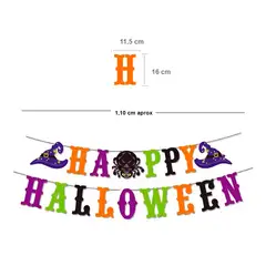 GENERICO - Banderines de Halloween mas tela de araña