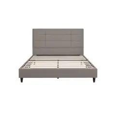 MUEBLES MACRUMO - Cama tapizada Casel - 15plz Beige oscuro