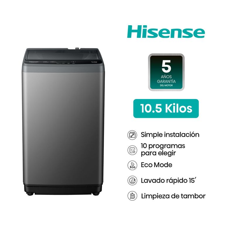 Lavadora Automática WT1D1030UT 10Kg Negro