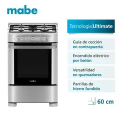 MABE - Cocina de Pie CMP6020FG1 60cm 4 Hornillas - Silver