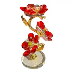 GIADE - Adorno Flores Rojas de Vidrio 12cm