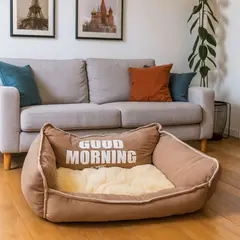 GENERICO - Good Morning - Cama Sofa para Perros Talla M - Marrón